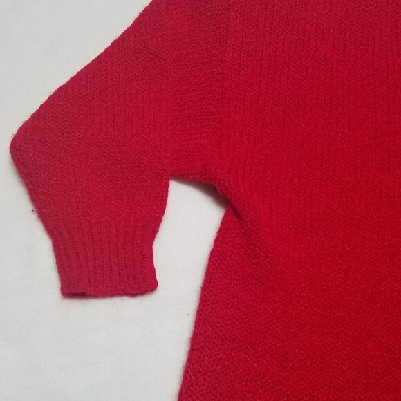 VINTAGE 70s Bristol Court Red Knit Ribbed Sweater - Picture 6 of 10